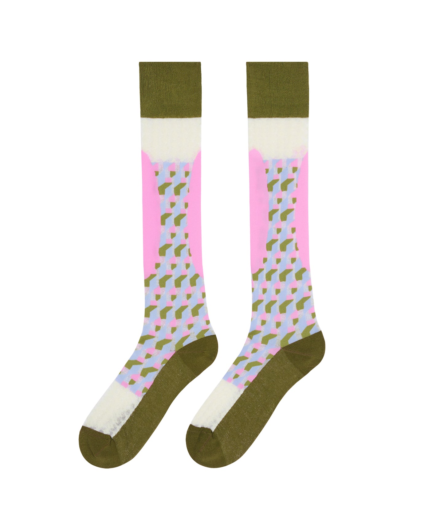 Geometric Jacquard Sheer Socks