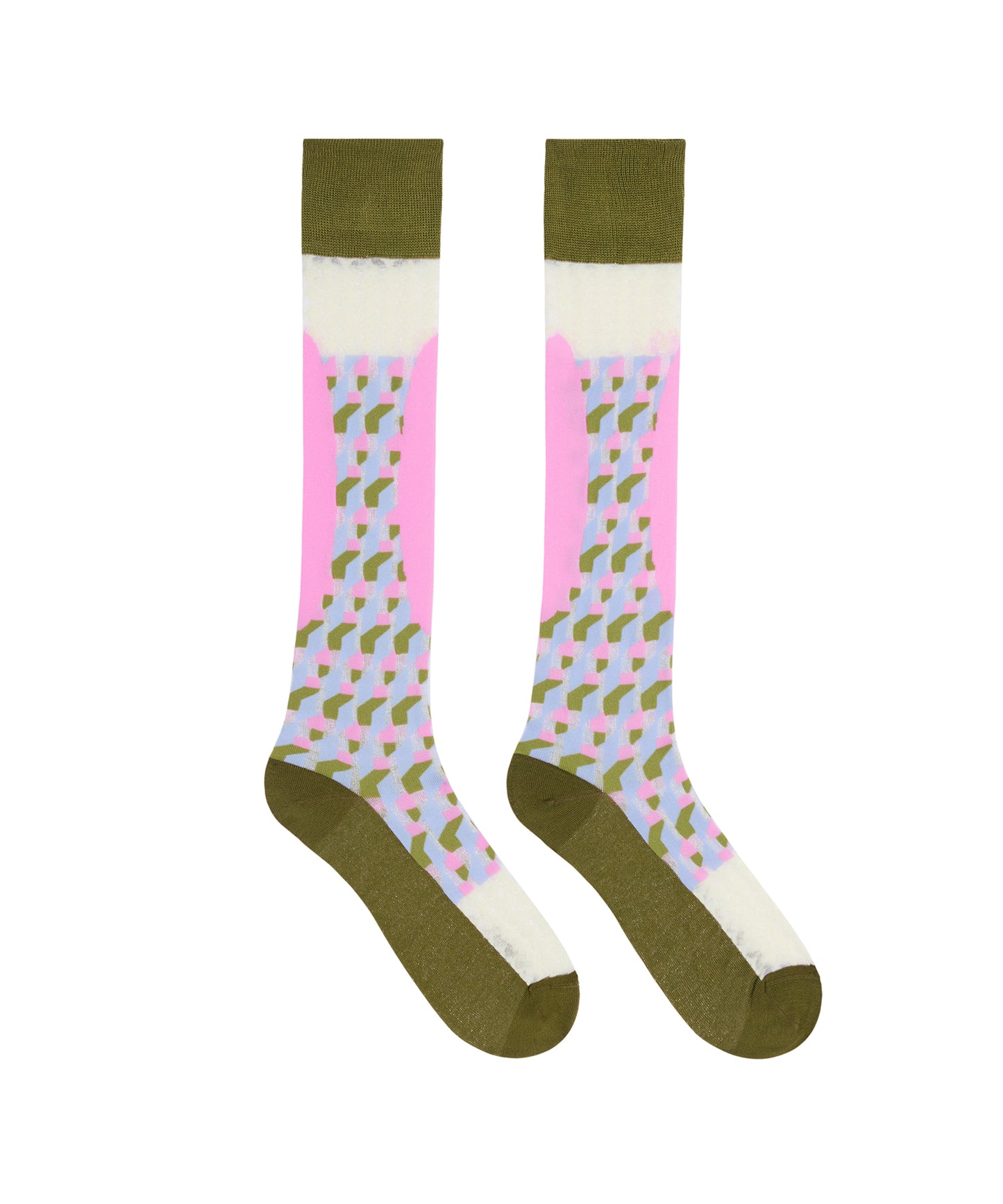 Geometric Jacquard Sheer Socks