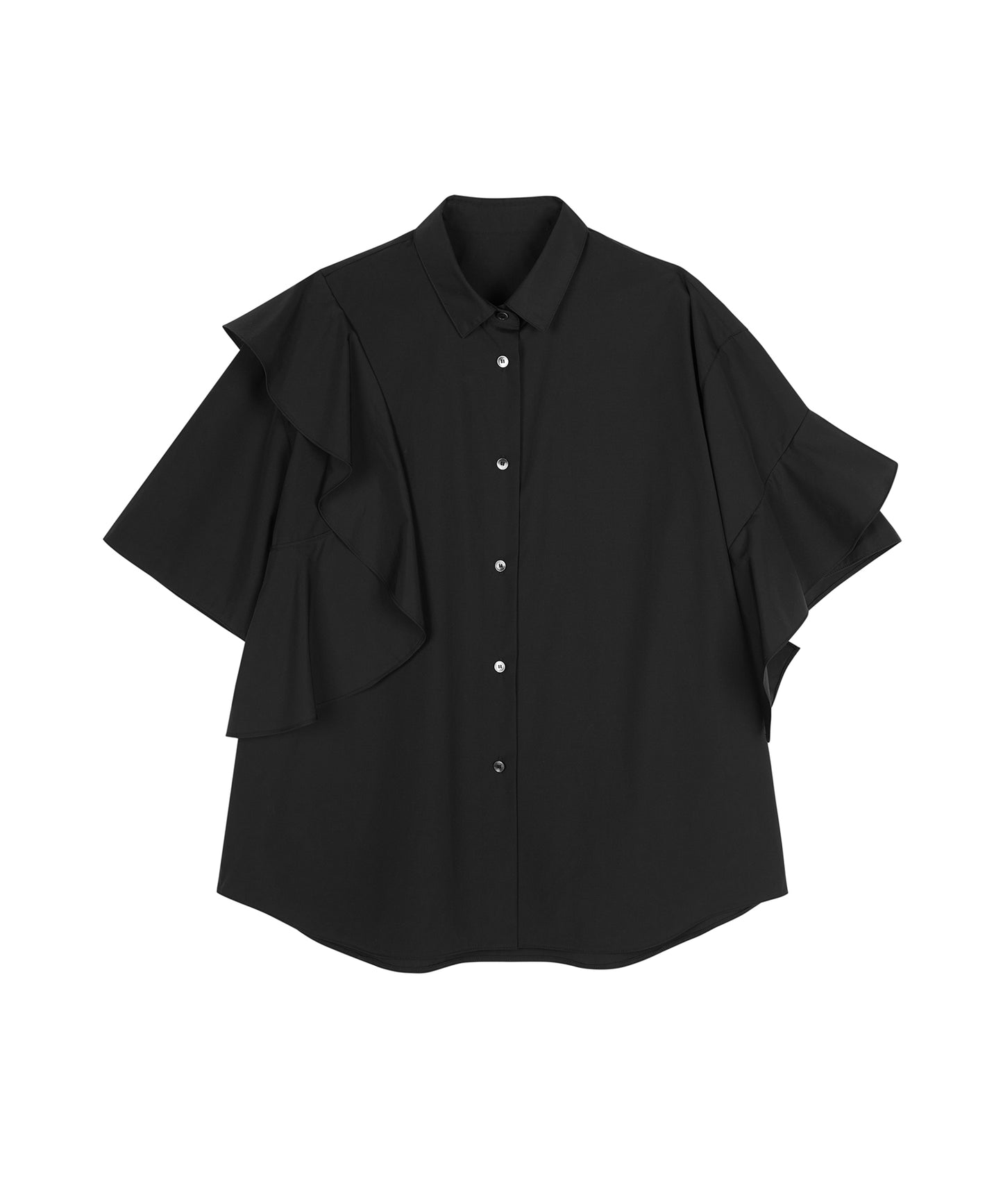 Modern Ruffle Cotton-poplin Shirt