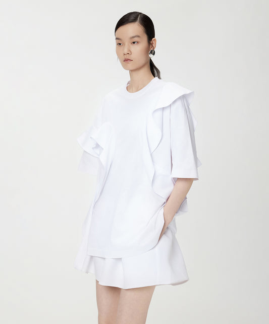 Ruffled Asymmetric T-shirt