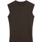 Retro-modern Shoulder Pad Sleeveless T-shirt