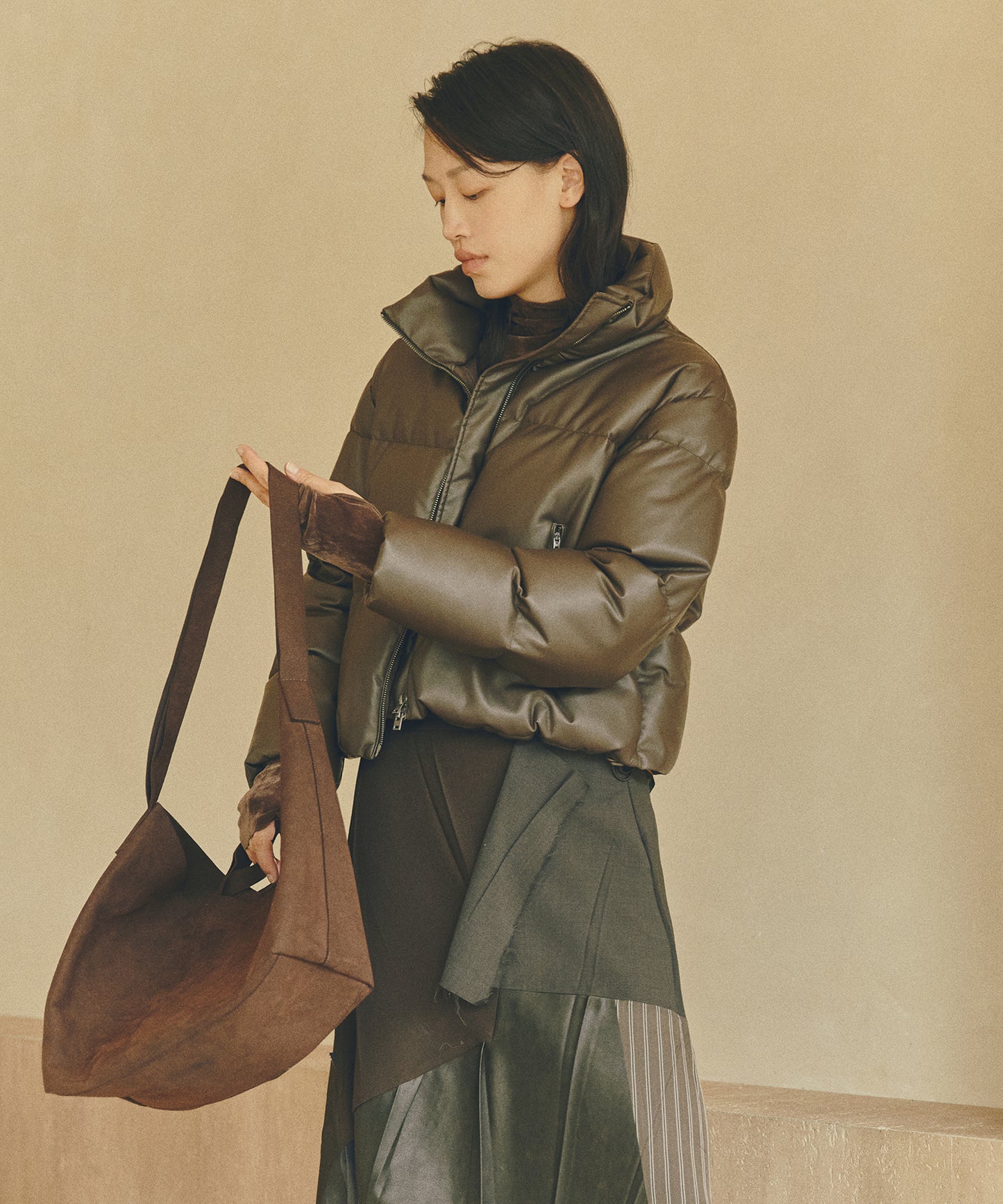 Faux Leather Short Down