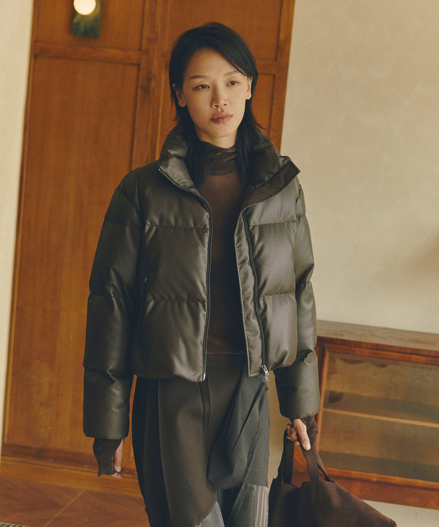 Faux Leather Short Down