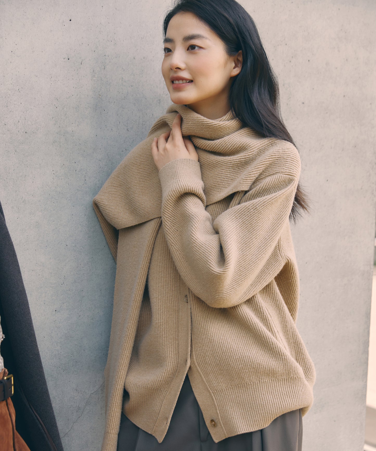 Scarf Design Knit Cardigan