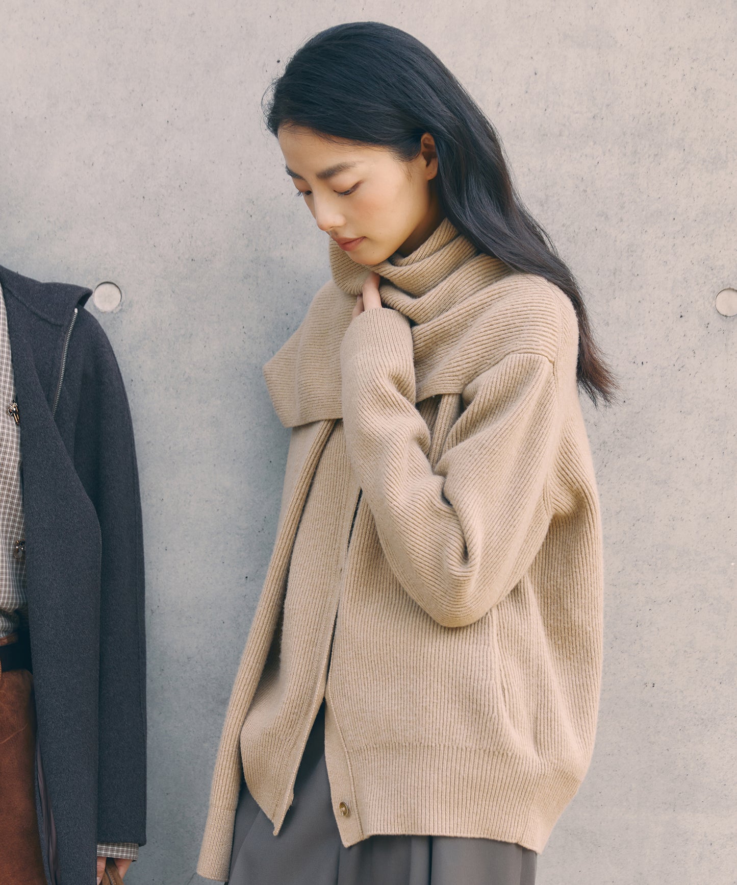 Scarf Design Knit Cardigan