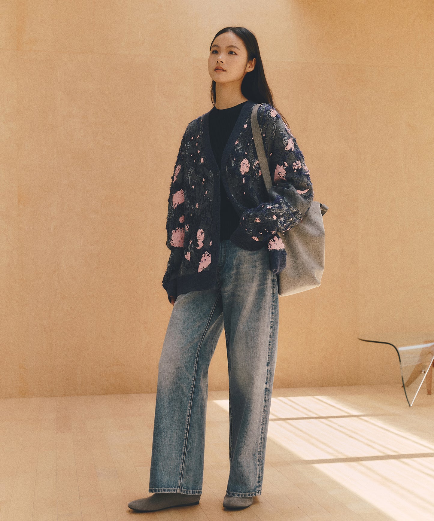 3D Jacquard Knit Cardigan