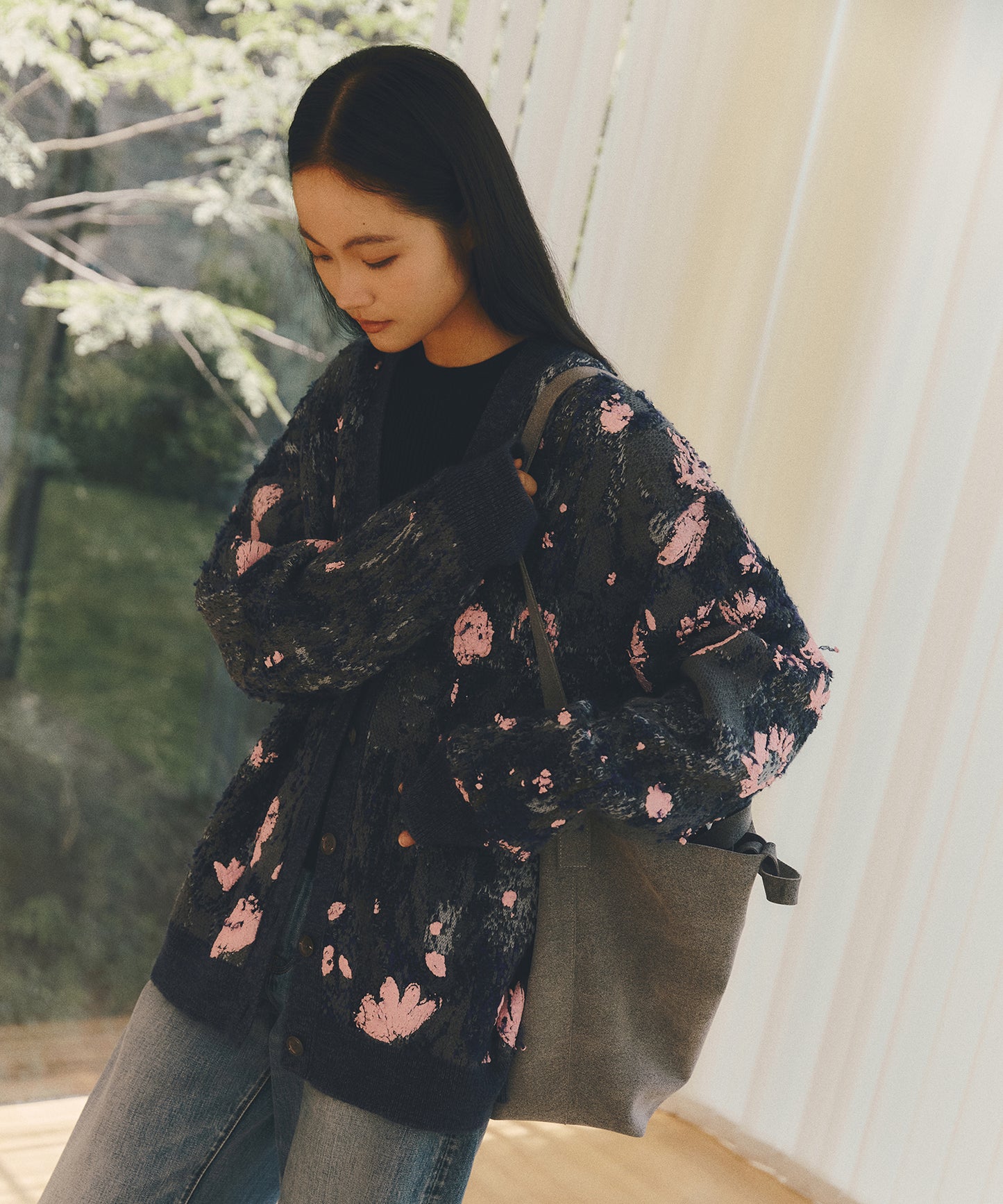 3D Jacquard Knit Cardigan