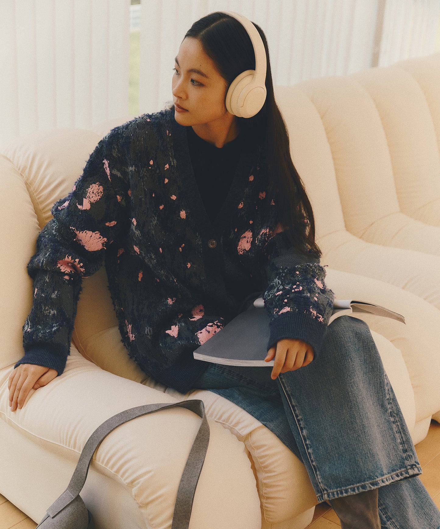 3D Jacquard Knit Cardigan